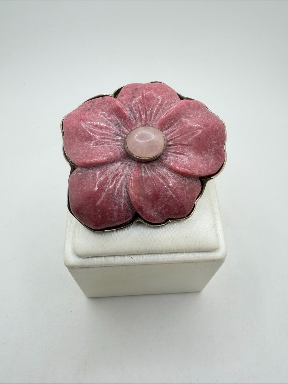 VTG 925 Amy Kahn Russell Pink Rhodochrosite and Rose Quartz pin/brooch/pendant!